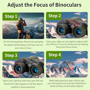 20x50 High Powered Binoculars for Adults,Compact Binoculars Telescope with Low Light Vision for Bird Watching Travel Stargazing Concerts Camping -BAK4 Prism FMC Lens with Phone Adapter(Green) - Image 6