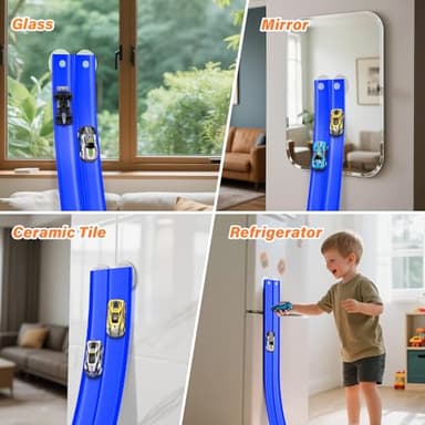 KETIEE Flex Tracks 16Ft for Kids: Flexible Race Car Ramp Track with 4 Small Racecars and 8 Suction Cups Compatible with Hot Wheels and Diecast 1/64th Cars, Rolls Up Portable Racetrack for Ages 3 & Up - Image 4