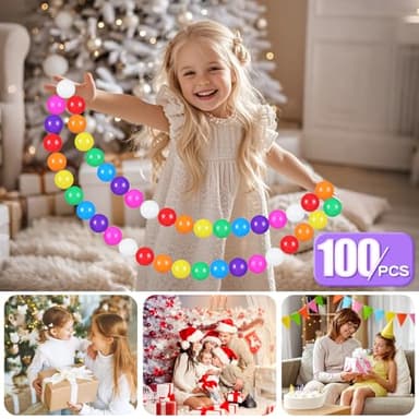 GOGOSO Ball Pit Balls for Toddles Kids Plastic Ballpits Accessories Crush Proof Durable Fun Shape Play Baby Bath Toys,2.15inch 100count Mix Color - Image 6