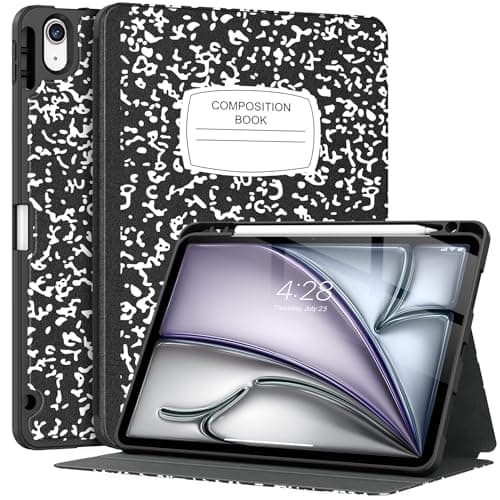 Supveco Case for iPad Air 11 Inch (M3 2025/M2 2024),iPad Air 5th/4th Generation 10.9 Inch 2022/2020 with Pencil Holder-[Auto Wake/Sleep],Premium Folio Stand Soft TPU Back Cover-Book - Image 1