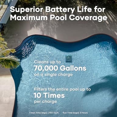 (Upgrade) AIPER Scuba X1 Cordless Robotic Pool Cleaner, 6600 GPH High-Power Suction with Dual-Jet, Multi-Layer Filtration System, Horizontal Waterline Scrubbing, Ideal for Inground Pools - Image 4