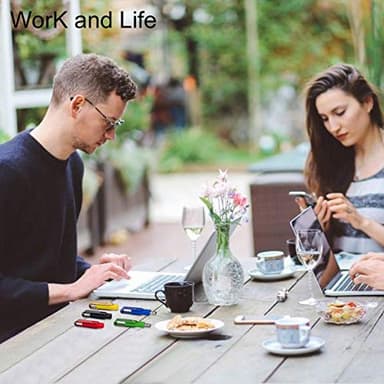 SeeDete 64GB USB Flash Drives, USB Stick, Thumb Drive Rotated Design, Memory Stick with LED Light for External Storage and Backup Data, Jump Drive, 3 Pack 64GB (3 Colors: Black Red Blue) - Image 7