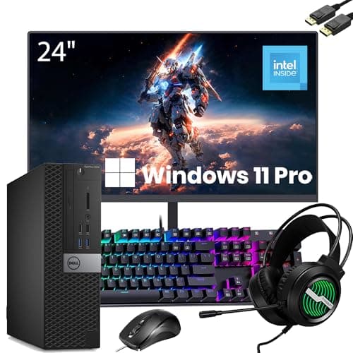Dell OptiPlex 3040 SFF Desktop PC Computer with 24" FHD Monitor, Intel Core 6th Gen, 8GB RAM, 256GB SSD, Displayport, Headphone, Keyboard and Mouse, Windows 11 Pro (Renewed) - Image 1
