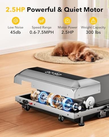 TOPUTURE Walking Pad with Incline, 2 in 1 Foldable Treadmill with Handle Bar for Home/Office Small, Portable Compact Under Desk Treadmill with Remote Control, APP & LED Display 300LBS Capacity - Image 4