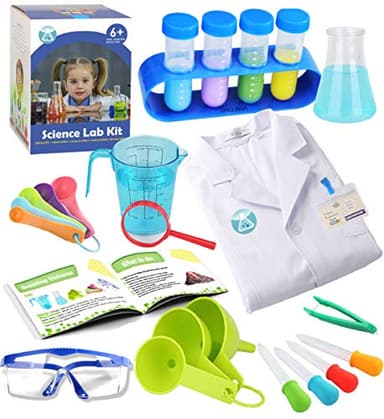 UNGLINGA Kids Science Experiment Kit with Lab Coat Scientist Costume Dress Up and Role Play Toys Gift for Boys Girls Kids Christmas Birthday Party - Image 1