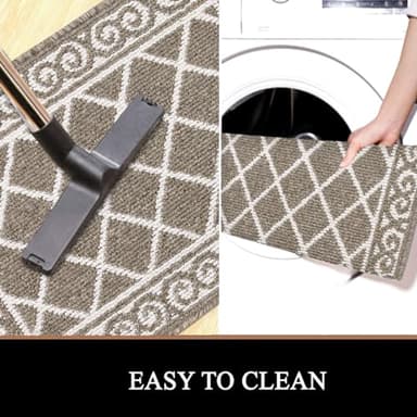 HEBE Indoor Door Mat 24''x36'' Non Slip Front Door Welcome Mats Washable Shoe Mats Dirt Trapper for Entryway Low Profile Kitchen Carpet for Entrance Hallways Entrance Mat for Dogs - Image 6