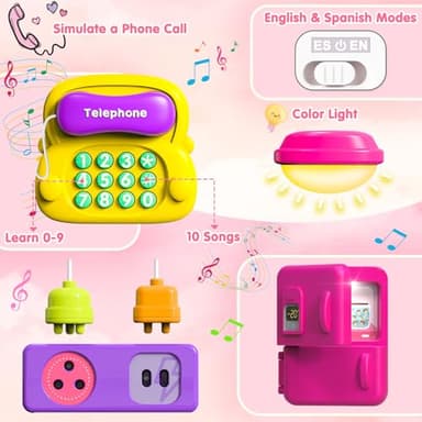 Ryotagift Baby Montessori Busy Board for 1-2 Year Old Boy Girl Gift,Musical Toddler Toys for 1+ Year Old,Early Educational Montessori Toy for Toddlers 1-3,Birthday Gifts for 1+Year Old Girl - Image 3