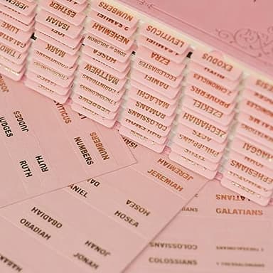 UPAFEXXI-Leather Bible Tabs, Bible Tabs for Women and Men(Gold Foil Lettering) Large Print Stickers, Easy to Read and Apply, 80 Chapters Labels for Easy Navigation (Pink) - Image 5
