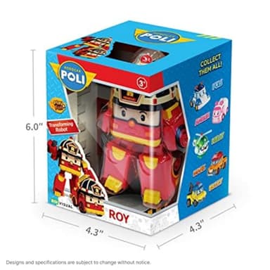 Robocar Poli Roy Transforming Robot, 4" Transformable Action Toy Figure Vehicles, Firetruck Emergency Vehicle Playset, Holiday Birthday Rescue Fire Truck Car Toys Gift for Boys Girls Age 1 2 3 4 5 - Image 7