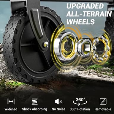 Elegear Wagon Cart Foldable Collapsible Heavy Duty, Folding Wagon with 360° All-Terrain Wheels&Smallest Folding Design, 220LBS Large Capacity Portable Utility Grocery Cart for Sports Camping Shopping - Image 3