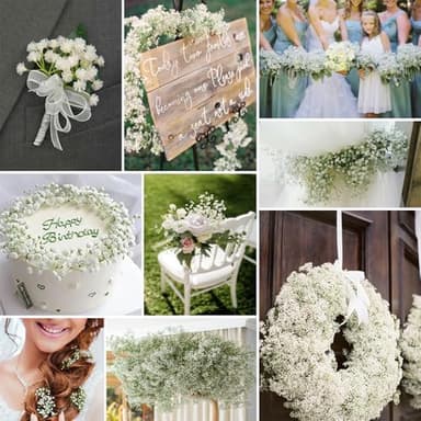 30pcs Babys Breath Artificial Flowers for Indoors Fake Plastic Plants Faux Shrubs Greenery Wheat Grass for Spring Summer Window Box Office Table Kitchen Home Decoration (White) - Image 8