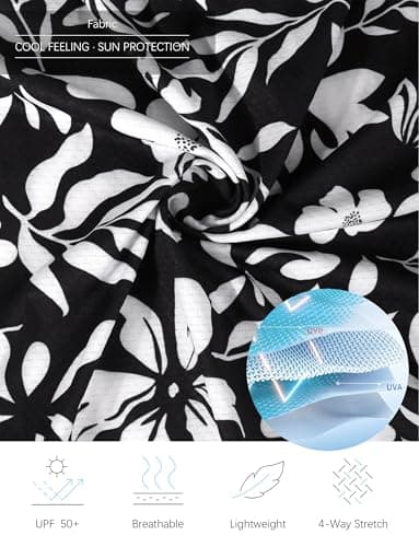 G Gradual Women's UPF 50+ Swim Cover Up Sun Protection Hoodie Long Jacket SPF Lightweight Beach Cover Ups for Women(White Flower,L) - Image 5