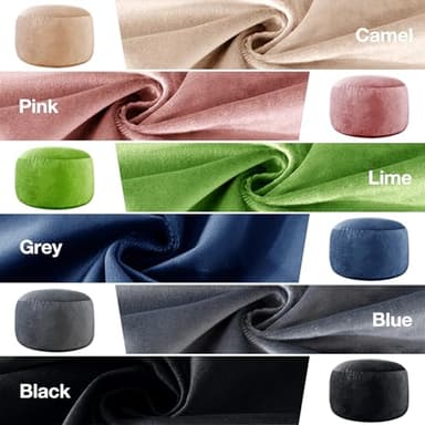 EDUJIN 3 ft Bean Bag Chair: 3' Memory Foam Bean Bag Chairs for Adults/Teens with Filling,Ultra Soft Dutch Velvet Cover, Round Fluffy Lazy Sofa for Living Room - 3Foot,Black - Image 8