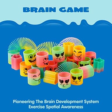 JOYIN 30 Pcs Spring Rainbow Party Favor, Mini Plastic Coil Spring Toy, Fidget Stress Coil Mini Springs Bulk Toys for Carnival Prize Birthday, Halloween Goodie Bag Stuffers - Image 3