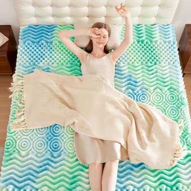 SOOSLEEPY 2 Inch 7-Zone King Memory Foam Mattress Topper Egg Crate Cooling Gel Infused Mattress Pad Bed Topper for Pressure Relief and Back Pain Soft & Breathable, CertiPUR-US Certified - Image 8