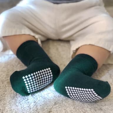 JAKIDAR 12 Pack Baby Toddler Socks Non Slip Grip Cotton Crew Socks for Boys Girls Infants Kids, Angola Red, 12-24 Months - Image 6