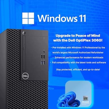 Dell OptiPlex 3060 Tower PC | Intel Core i5-8500 | 32GB RAM | 250GB NVME M.2 + 1TB SSD | Nvidia RX 550 4GB | Windows 11 Pro | AX200 WiFi 6 + Bluetooth | Dual New 24” HD Monitors (Renewed) - Image 8