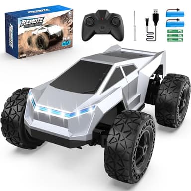 Hepoasky 1:18 Scale Remote Control Car Truck, 2.4GHz All-Terrain RC Car Toy with LED Lights, Boy Toys Monster RC Trucks Birthday Gifts for 4 5 6 7 8 9 10 Year Old Boys Age 4-6 6-8 8-12 - Image 1