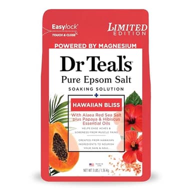Dr Teal's Epsom Salt Magnesium Soak, Limited Edition Hawaiian Bliss, 3lbs - Image 1