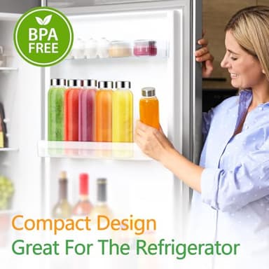 Zukro Glass Water Bottles with Lids 18 oz, 10 Pack Reusable Juice Bottles With Stainless Steel Airtight Cap for Juicing, Leak Proof Clear Drinking Jar Beverage storage container for Fridge, BPA Free - Image 3