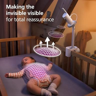 Philips Avent Premium Connected Baby Monitor, with 1080p Camera and App, SenseIQ Sleep and Breathing Rate Tracking, Cry Detection and Translation, Day and Night View, Two-way True Talk Back, SCD973/37 - Image 2