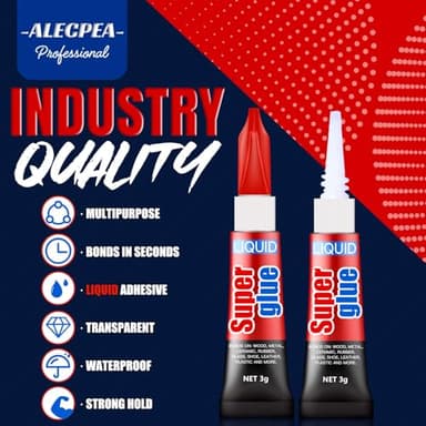 3 Gram (Pack of 24) Single Use Super Glue Liquid, Super Fast, Thin & Strong Adhesive Superglue, Cyanoacrylate Glue for Hard Plastics, DIY Craft, Ceramics, Leather, Metal Etc - Image 3
