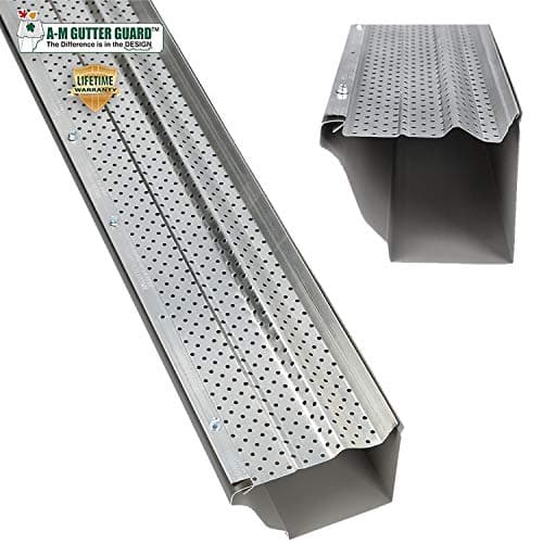 A-M Gutter Guard - Heavy Duty Lifetime Quality Aluminum Leaf & Debris Protection for 5-inch and 6-inch (5 Inch-200 Feet, Mill Finish) - Made in The USA - Image 1