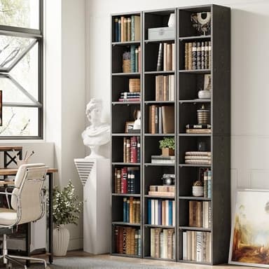 IRONCK Tall Narrow Bookshelf 8 Tiers, Compact Corner Bookcase, Easy to Match for Living Room, Office, Study, Bedroom, Vintage Black - Image 4