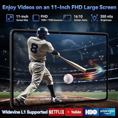 Tablet 2025 World's First Android 16 Tablet with Gemini AI, 11 Inch FHD Display, 24GB RAM 128GB ROM /2TB TF, T7250 CPU+13MP Camera, 8000mAh, Widevine L1, 2 in 1 Tablets with Keyboard Mouse Stylus - Image 3