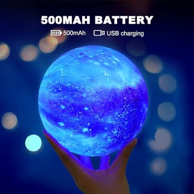 GROPINFLY Moon Lamp Galaxy Lamp 6 inch 16 Colors LED 3D Moon Light, Remote & Touch Control Lava Lamp Moon Night Light Gifts for Girls Boys Kids Women Birthday - Image 3