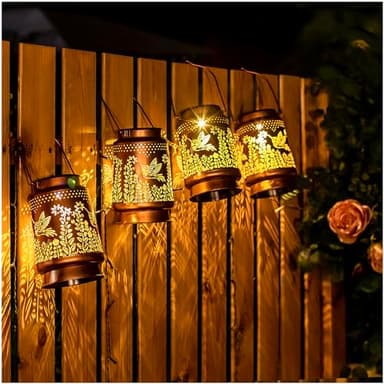 Hummingbird Solar Lanterns Outdoor Waterproof Hanging Solar Lights Hummingbird Gifts for Women Men Metal Decorative LED Hummingbird Lanterns for Garden Decor,Yard,Patio,Lawn,Tabletop,Pathway,Landscape - Image 8