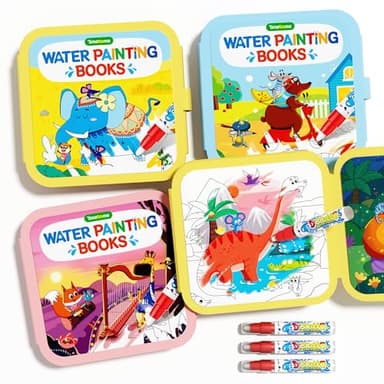Timetome Reusable Water Painting Book for Kids - 3 Pack Magic Watercolor Books with Water Pen Fairy Tale, Animal & Dinosaur Themes | No Mess Paint & Reusable Fun for Ages 3+ - Image 1