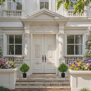 JoyPower Two 19''T Artificial Topiary Ball Trees, Artificial Small Shrub Plants, UV Resistant Potted Plants, Indoor and Outdoor Front Porch Gardens, Office Decoration - Image 2