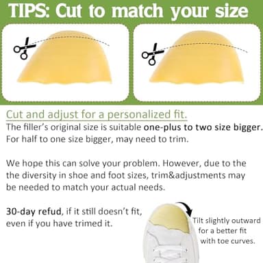 Qivievsa 8Pcs-Shoe Filler&Heel Pad Set for Too Big Shoes Too Big Inserts for Women and Men,for Heel,Sneaker, Boots,Pain Relief and Comfort - Image 7