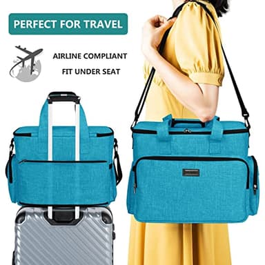 BAGLHER Dog Travel Bag, Pet Travel Bag (ALL Pet Travel Supplies), With 2 Pet Food Containers and 2 Collapsible Silicone Bowls; Essential Kits for Pet Travel Sky Blue - Image 6