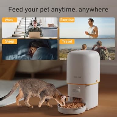 2025 Upgraded Automatic Cat Feeder - 4L Timed Auto Pet Feeder for Cat and Dog with Dry Food Dispenser, 180-day Battery Life, 1-6 Meals Per Day, 1-16 Portion, Desiccant Bag Keeps Food Fresh - Image 9
