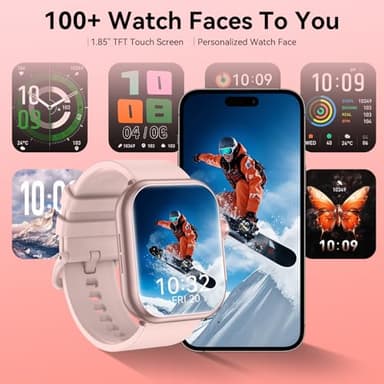 Smart Watch for Men Women, 1000 mAh 100 Day Battery Life, 1.85" Fitness Tracker with Call Function, 110+ Sport Modes, Heart Rate, Sleep Monitor Fitness Watch, IP68 Waterproof, Compatible iOS Android - Image 6
