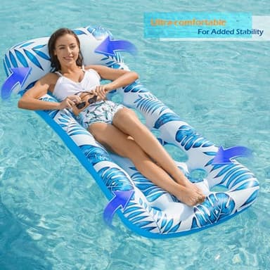 Jasonwell Inflatable Pool Float Lounge - 2 Pack Floaties Rafts for Adults Floating Lounger Sun Tanning Floats Cool Water Floaty Swimming Lake Beach Party Toys - Image 5