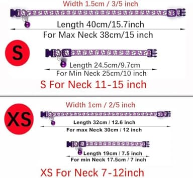 Yellow Dog Collar with Bell, 2-Pack Cat Collar with Bell Reflective Puppy Collar Nylon Soft Adjustable Buckle for XXS XSmall Extra Small Tiny Boy Girl Pets Female Kitten Yorkie Teacup Chihuahua Small - Image 5