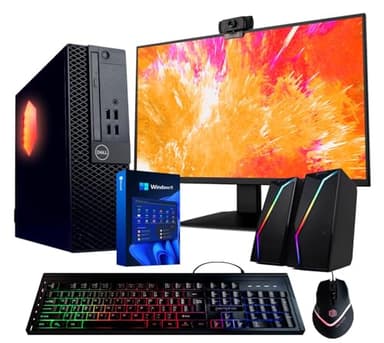 Dell Optiplex Computer PC w/RGB Lighting | Windows 11 Pro | Ultra Fast Intel i5-8500 | 16GB RAM 1TB SSD | Renewed 22" LCD | RGB Speakers + Webcam | 5G WiFi + BT (Renewed) - Image 1