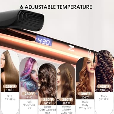 Nicebay Hair Curling Iron, 1 Inch Ceramic Coated Design, Fast Heating Up to 430°F, LED Display for Temperature Settings, 60 Mins Auto Off - Image 4