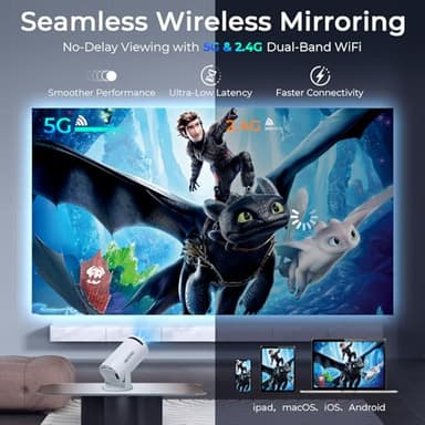Portable 4K Mini Projector with WiFi and Wireless Bluetooth, Smart Proyector with Android 11, Projector with apps built in, 270° Rotatable, Auto Keystone,35"-130" Screen,Projector 4K Ultra HD - Image 3