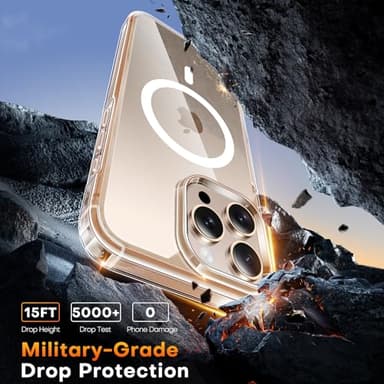 TAURI 3 in 1 for iPhone 16 Pro Max Case, Compatible with MagSafe [Not-Yellowing] with 2X Screen Protectors, Military-Grade Protection, Shockproof Slim Magnetic Case for 16 ProMax 6.9", Clear - Image 3