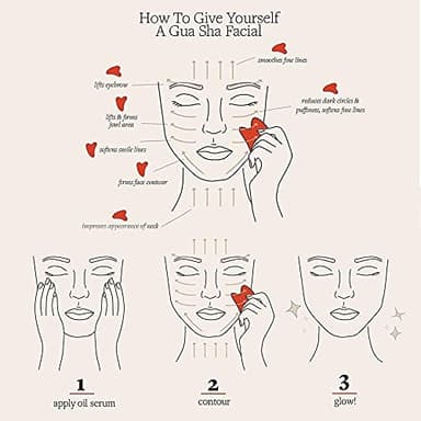 Ditind Gua Sha, Jade Stone Gua Sha Massage Tool, Guasha Tool for Face and Body Skin Massage. Gua Sha Set for Toxins Prevents Wrinkles for SPA Acupuncture, Therapy Trigger Point Treatment. - Image 8