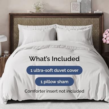 Duvet Cover Twin/Twin XL Size Set - Extra Soft Duvet Cover 68 x 90 with 1 Pillow Sham - Hotel Luxury, Easy Care and Fade Free w/Zipper Closures & Ties - Comfy, Breathable Bedding Set (French Grey) - Image 2