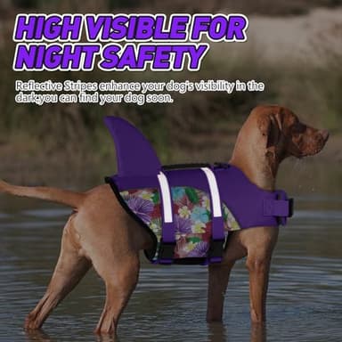 Doglay Shark Dog Life Jacket with Adjustable Vests for Swimming Boating, Ripstop Flotation Vest for Small to Large Dogs - Image 5