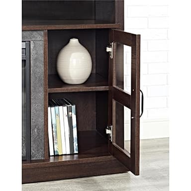 Ameriwood Home Barrow Creek Fireplace Console with Glass Doors for TVs up to 60", Espresso - Image 11