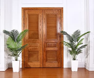Fopamtri Artificial Areca Palm Plant 4.6 Feet Fake Palm Tree with 15 Trunks Faux Tree for Indoor Outdoor Modern Decor Feaux Dypsis Lutescens Plants in Pot for Home Office Housewarming Gift, 2 Pack - Image 5
