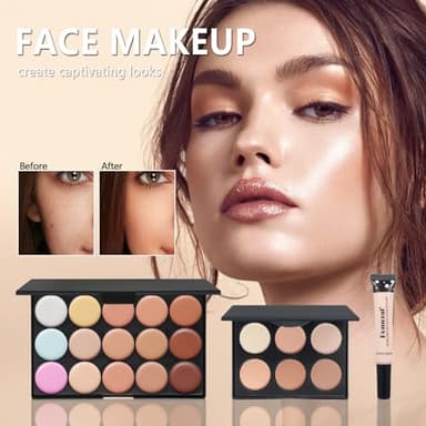 Makeup Kit For Girls,Full Makeup Set For Wonmen Includes 40 Colors Eyeshadow Palette Lip Gloss Liquid Lipstick Make up Sponge Brushes Eyebrow Concealer With Makeup Bag - Image 4