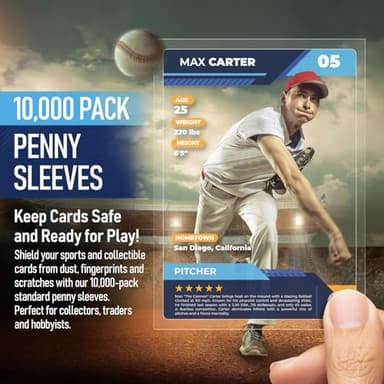 Premium Penny Sleeves for Trading Cards | Soft Trading Card Sleeves for Baseball Cards, Ultra Clear Plastic Pro Sports Card Sleeve, Football, MTG Collector Sleeve (Standard + Thick Options Available) - Image 2